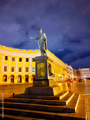 Statue monument of Duc de Richelieu in Odessa, Ukraine photo