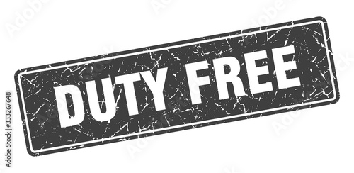 duty free stamp. duty free vintage gray label. Sign