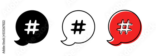 Hashtag icon. Hashtag symbol. Social Media icon for websites and Internet resources. Isolated vector elements.