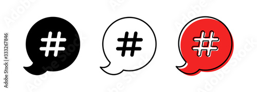 Hashtag icon. Hashtag symbol. Social Media icon for websites and Internet resources. Isolated vector elements.