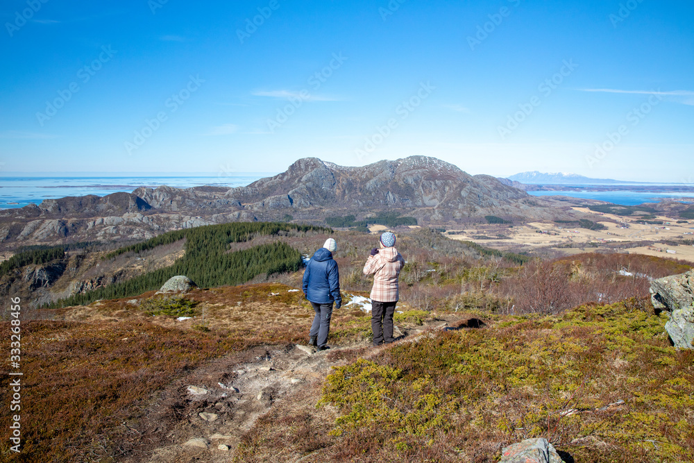 Hike to the Bjøru mountain in Brønnøy municipality, Northern Norway