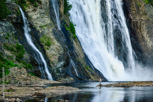 Fisherman at Montmorency Falls