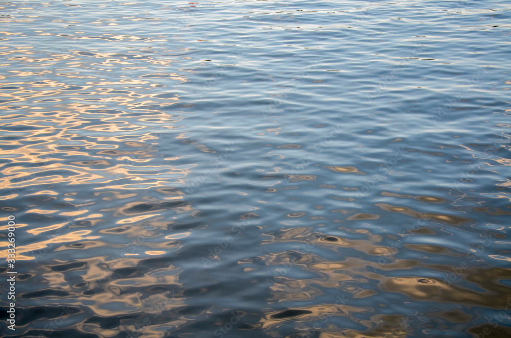 Interesting natural background of water with reflection river surface motion beautiful in sunset nature. Black surface wave Interesting natural background of water with reflection river surface motion beautiful in sunset nature. Black surface wave