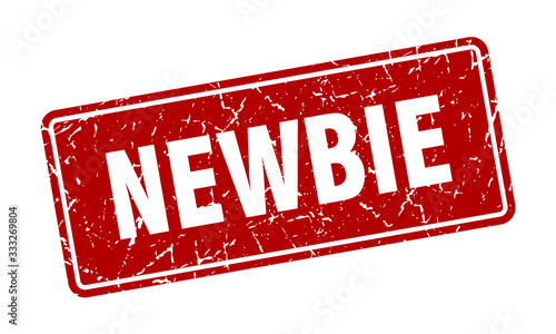 newbie stamp. newbie vintage red label. Sign