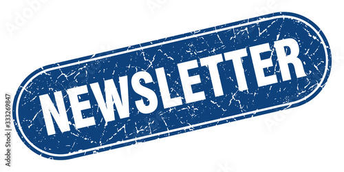 newsletter sign. newsletter grunge blue stamp. Label