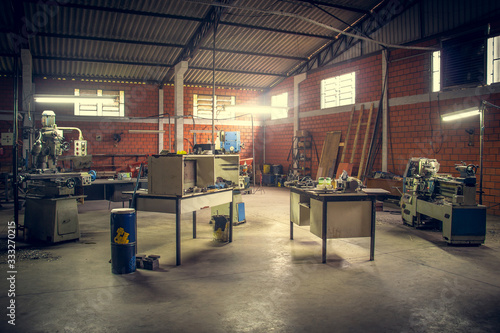 Internal view of an industrial blade company.	