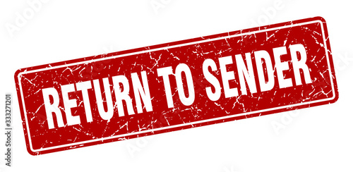 return to sender stamp. return to sender vintage red label. Sign