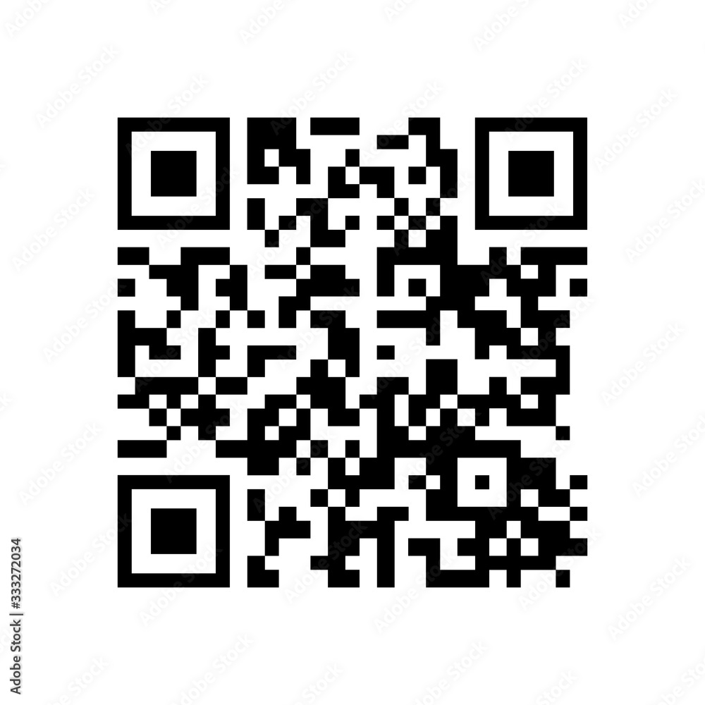 QR code icon. Vector illustration. Sample for smartphone scanning isolated on white background. QR code icon. Vector illustration. Sample for smartphone scanning isolated on white background.