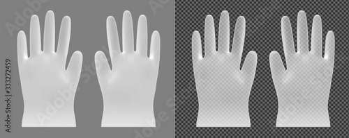 Disposable transparent vector plastic or nitrile gloves
