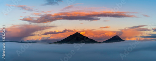 Sunset in the Mountains, Panorama with Fog © Mark