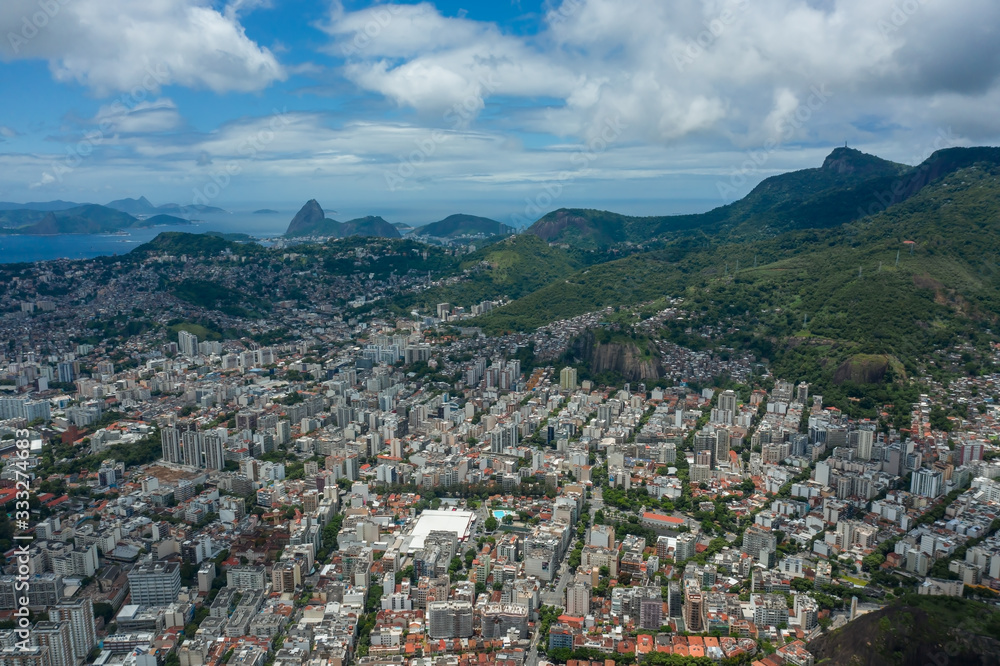 Aerial view of the City of Rio de Janeiro in Brazil