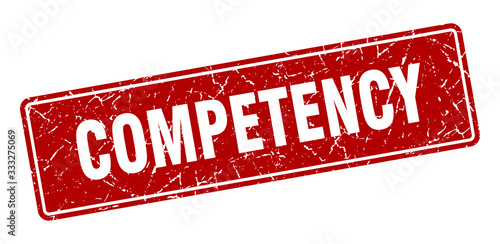 competency stamp. competency vintage red label. Sign