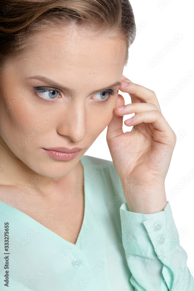 Close up portrait of young woman isolated Close up portrait of young woman isolated
