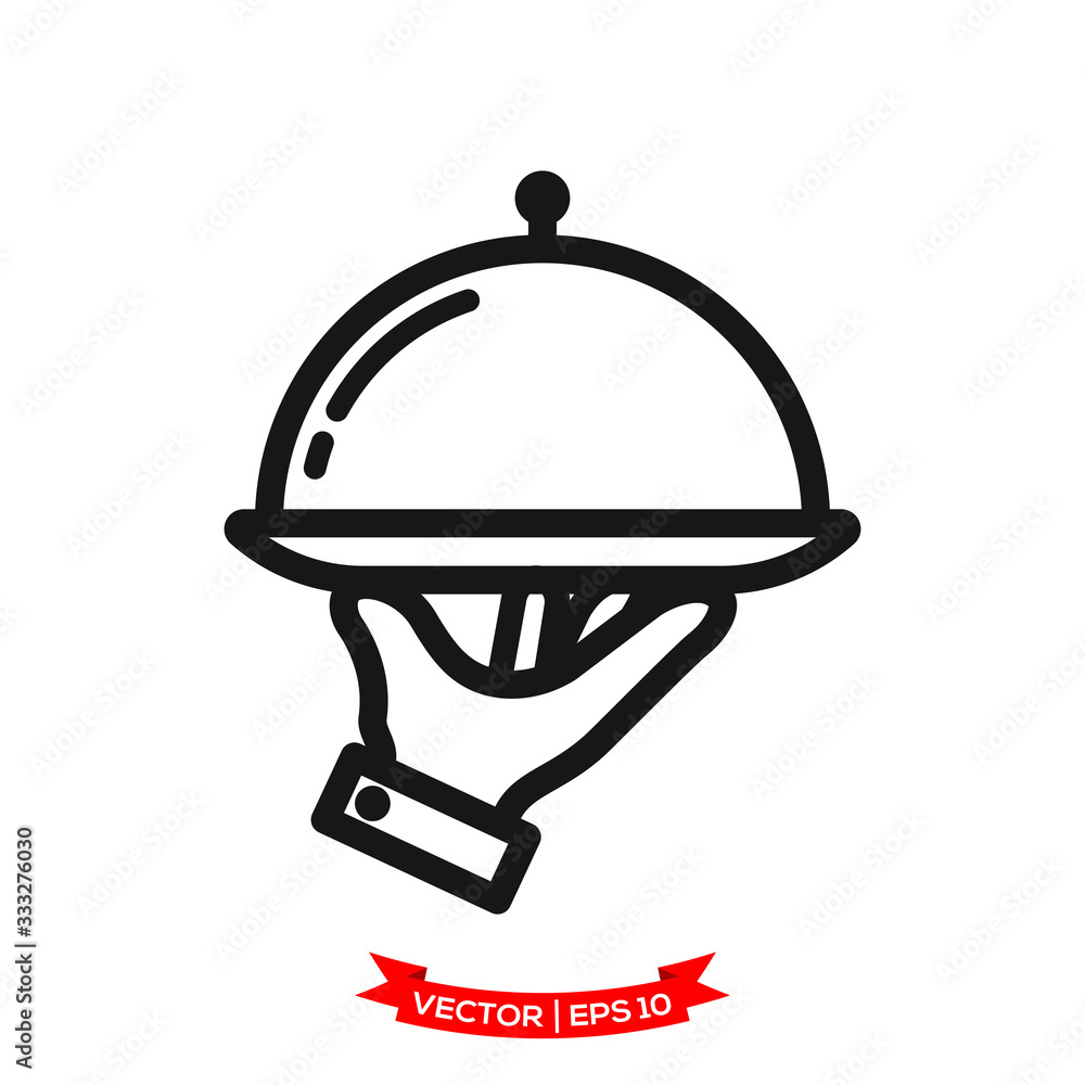 serving icon in trendy flat design, restaurant icon, dish icon, food of tray vector icon serving icon in trendy flat design, restaurant icon, dish icon, food of tray vector icon