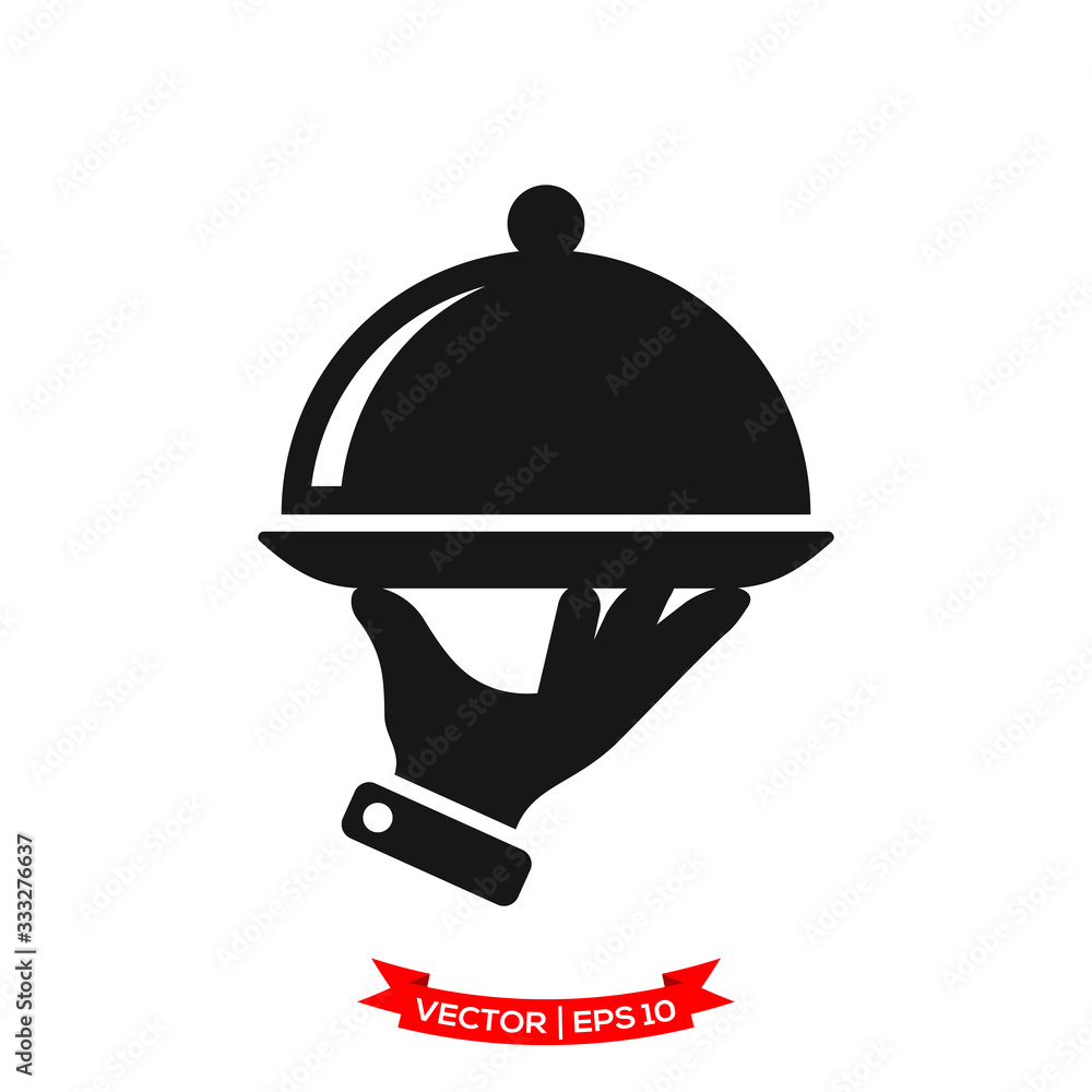serving icon in trendy flat design, restaurant icon, dish icon, food of tray vector icon serving icon in trendy flat design, restaurant icon, dish icon, food of tray vector icon