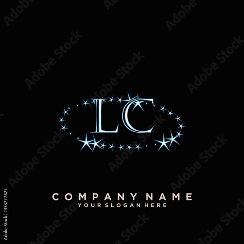 Initial Letter LC Logo With circle Template Vector	
