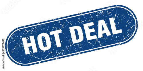 hot deal sign. hot deal grunge blue stamp. Label