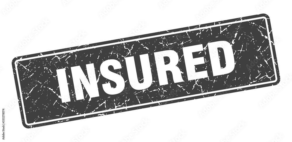 Fototapeta premium insured stamp. insured vintage gray label. Sign