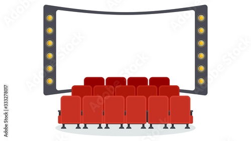 Cinema seats illustration. Flat vector objects isolated on a white background.