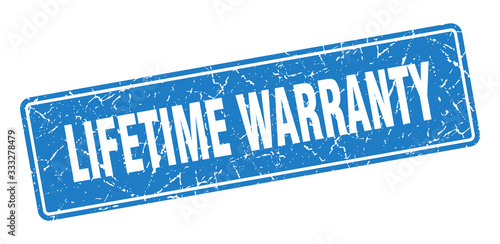 lifetime warranty stamp. lifetime warranty vintage blue label. Sign
