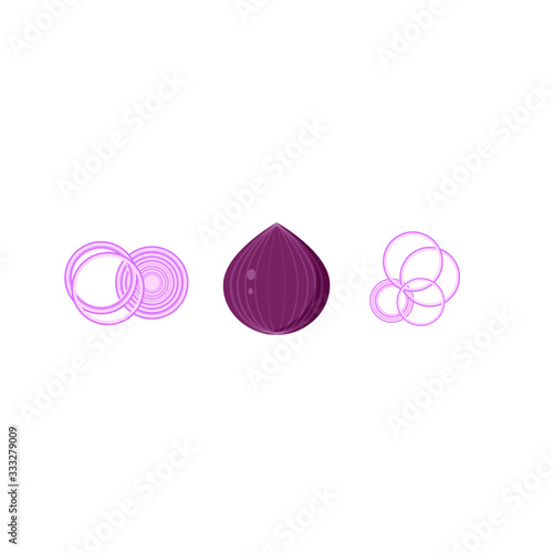 This is purple onion isolated on white background. Vector illustration.