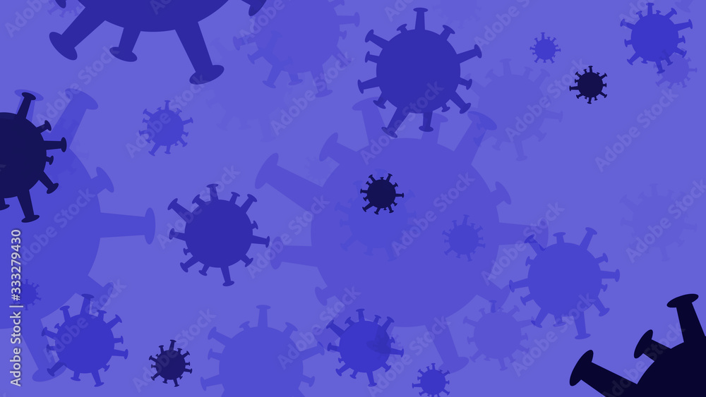 Fototapeta premium Beautiful blue background with abstract bacterium