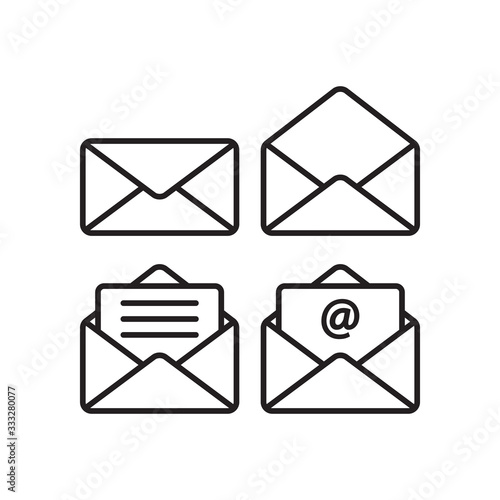 envelope icon in trendy flat design