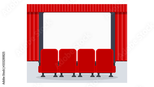 Cinema seats illustration. Flat vector objects isolated on a white background.