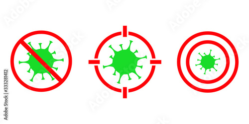 Coronavirus target, virus icon, COVID-2019 sight sniper, outbreak coronavirus, pandemic, medical, healthcare, infectious, virology, epidemiology concept, corona virus 2019-nCoV crosshair and aim