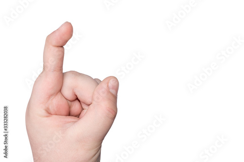 Fotografia Finger of a child's hand is bent in the upper (first) phalanx of the finger