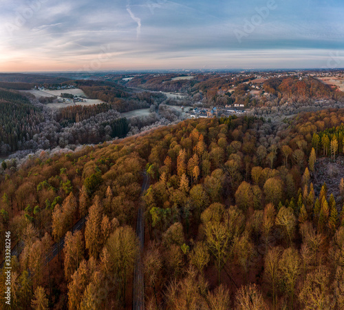 panoramic view of Altenberger Dom, Germany. Drone photography. photo