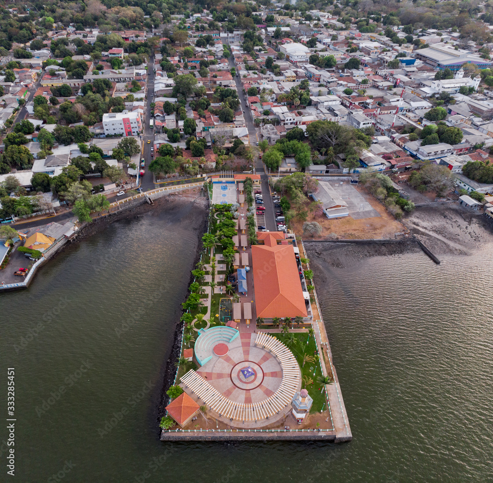 Aerial view of the family park in La Union, El Salvador, where you can