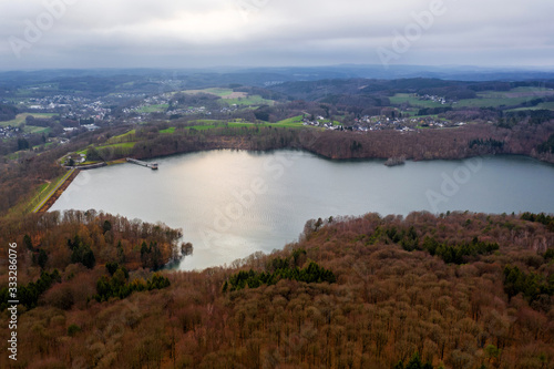 wiehltalsperre dam germany from above