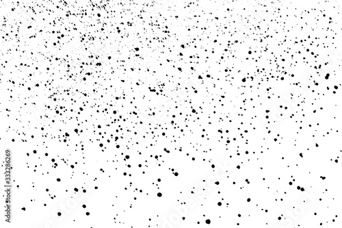 Black grainy texture isolated on white background. Dust overlay. Dark noise granules. Digitally generated image. Vector design elements. Illustration, Eps 10.