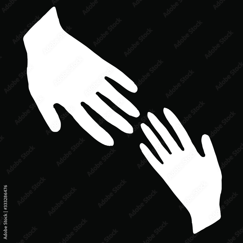 Fototapeta premium Vector illustration.Close-up of hands that stretch to each other.