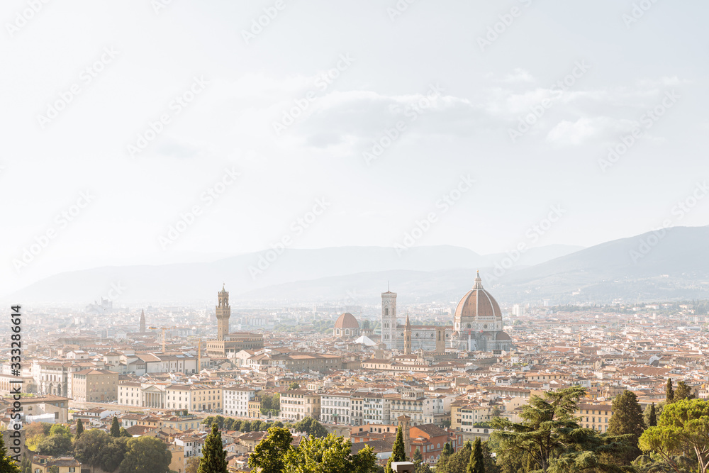 Panoramic view of Florence, Italy from the Piazzale Michelangelo