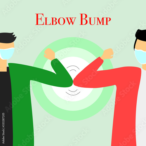 Covid-19 outbreak elbow pump is alternative way for greeting ,handshake alternative .