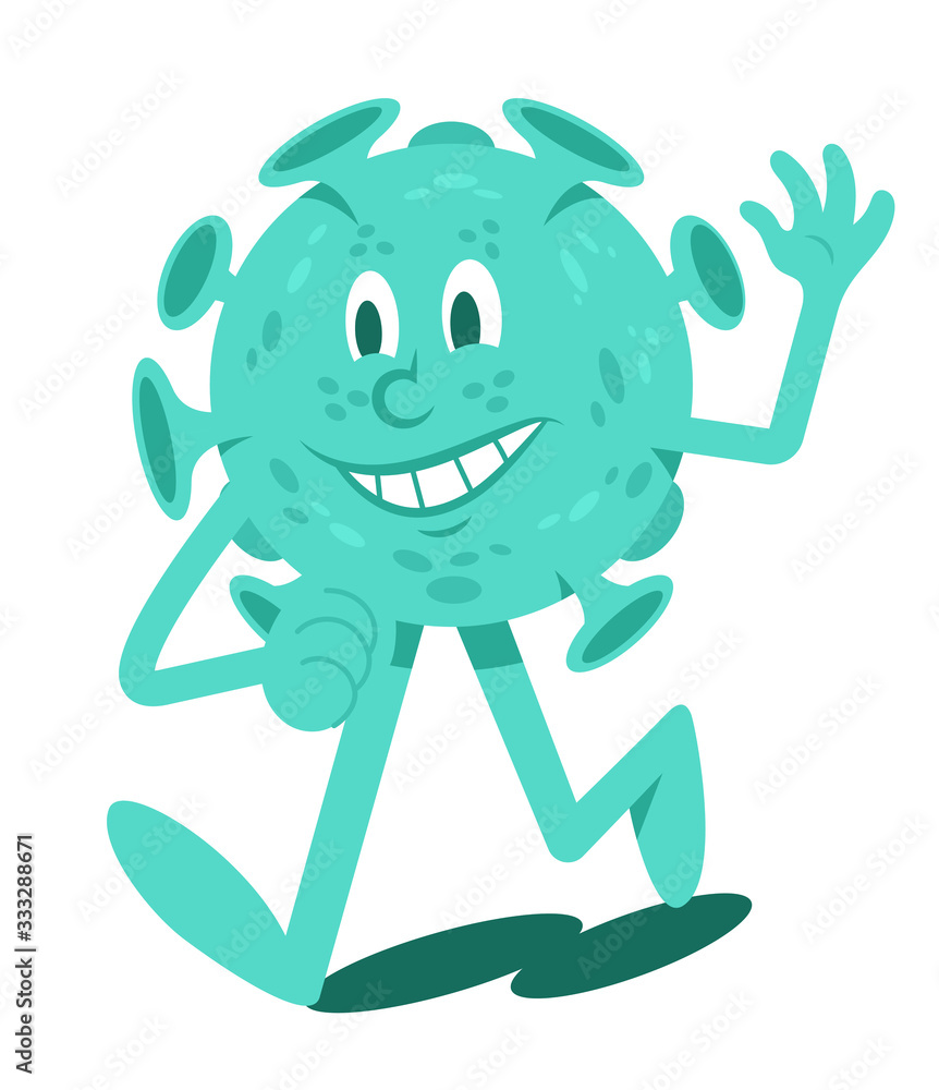 Fototapeta premium Coronavirus infectious bacteria character