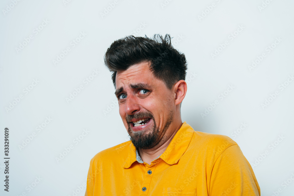 The man is afraid of fear The man is afraid of fear