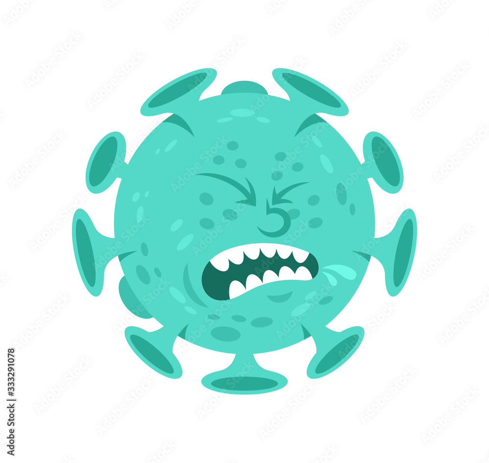 Fototapeta premium Coronavirus infectious bacteria character