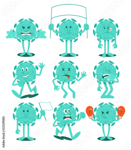 Set collection  of emojis coronavirus