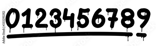 Graffiti tag of numbers set