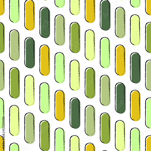 Oval Tile - Seamless Pattern - Green and Yellow