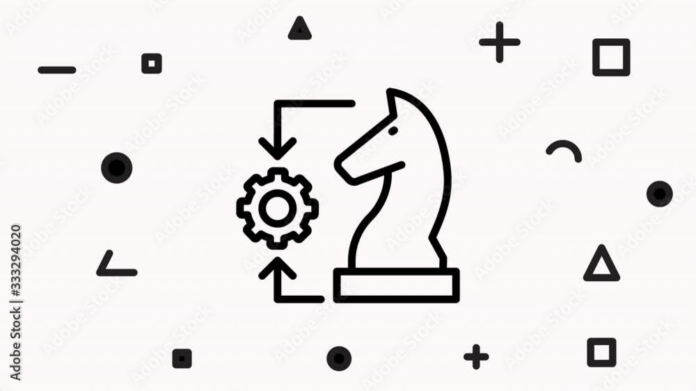 Play Chess Online Line Icon Animation with Alpha Play Chess Online Line Icon Animation with Alpha