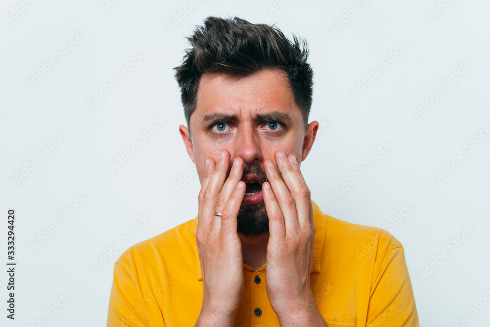The man is afraid of fear The man is afraid of fear