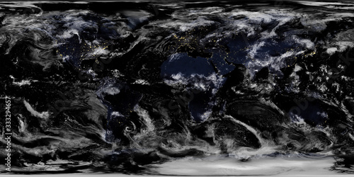 Fototapeta Naklejka Na Ścianę i Meble -  Earth night view from space map with city lights satellite-based observations. `Elements of this image furnished by NASA.