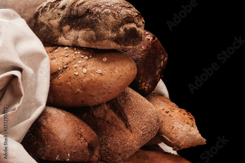 Fragrant bread in textile b...