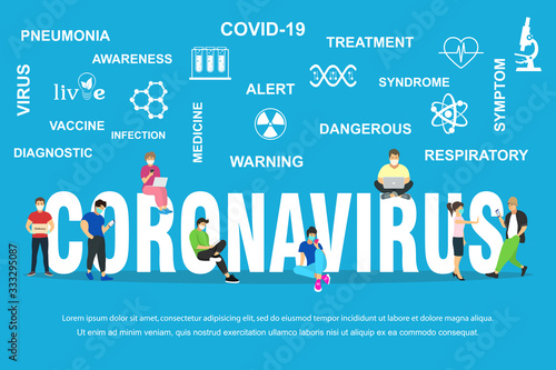 Dangerous chinese nCoV coronavirus, SARS pandemic risk alert Symptoms. Chinese virus.