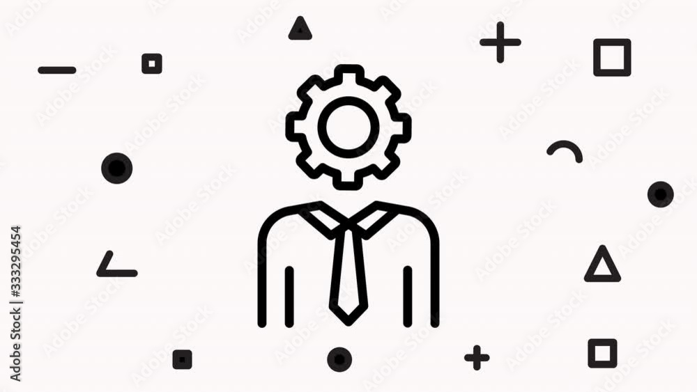 Manager Line Icon Animation With Alpha Manager Line Icon Animation With Alpha