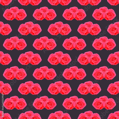 Fototapeta Naklejka Na Ścianę i Meble -  Seamless pattern of flowers pink roses. eps10 vector stock illustration